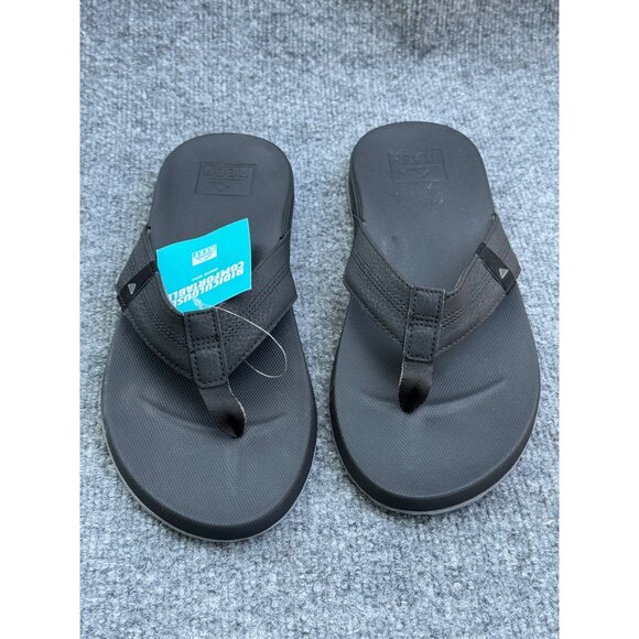 Reef Mens Flip Flops Size 11 Black  Cushion Phantom Synthetic Upper & Outsole - Picture 13 of 16